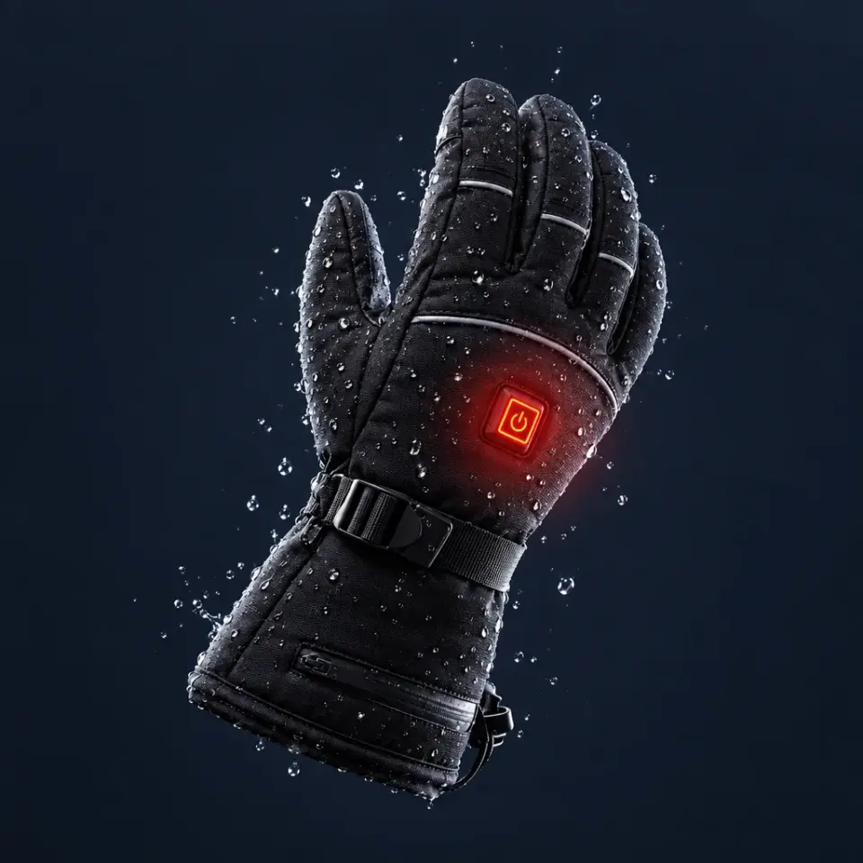 Gant chauffant rechargeable allumé